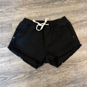 Billabong Black Jean Shorts with Drawstring